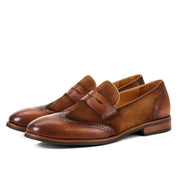 Brock Frosted Leather Men's Casual One-Step Loafers
