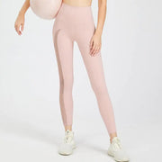 High-Waist Nude Stretch Tights for Women Sports Pants
