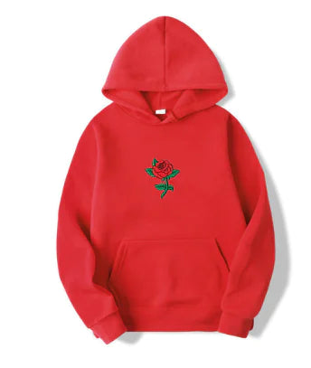 Rose Print Unisex Fashion Hooded Sweatshirt