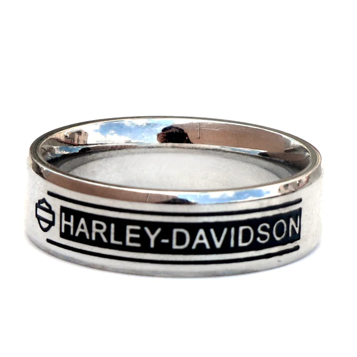 Titanium Steel Ring - Harley Style Band