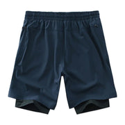 Men's Sports Yoga Pants - Fake Two-Piece Set