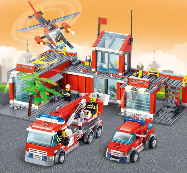 Fire Truck Compatible with LEGO Building Blocks