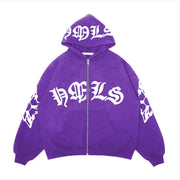 Gothic Letter Print Hoodie