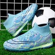 Men's High-Top Soccer Cleats for Turf Training