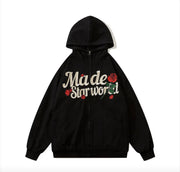 Vintage Embroidered Letter Hoodie