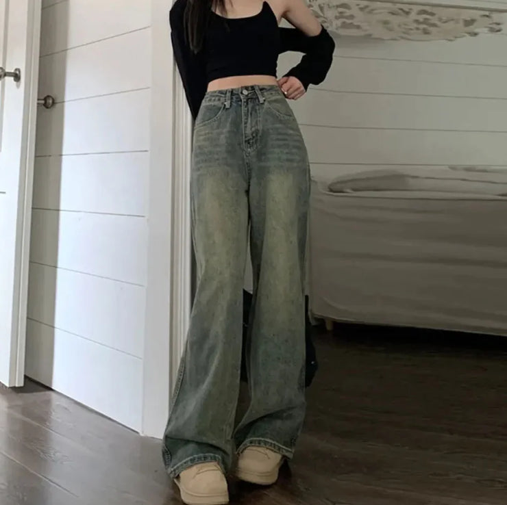 Retro Loose Straight-Leg Jeans
