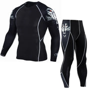 Men's Long Sleeve T-Shirt and Pants Fitness Set
