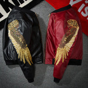 Embroidered Wing Baseball Jacket - Pilot Style