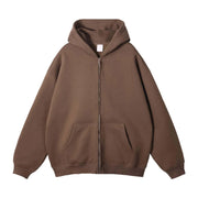 Mens Hoodie Mens Zip Up Hoodie Long Sleeve Drop Shoulder Oversized Jacket Drawstring Fashion Workout Fleece Pullover Sweatshirt Warehouse Deals Today Brown