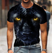 3D Printed Lion Pattern Men's Casual T-shirt (Large Size)
