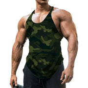 Men's U-neck Sleeveless Camouflage Fitness Vest