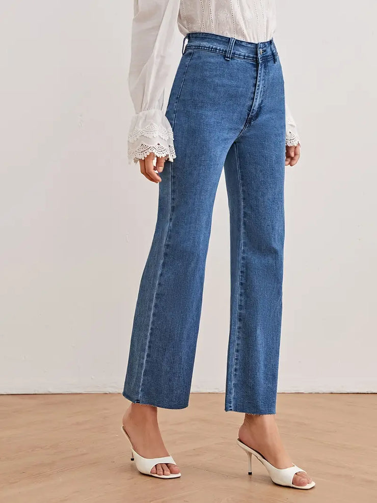 High-Waisted Wide-Leg Cropped Women&