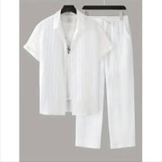 Men's Striped Summer Shirt Suit