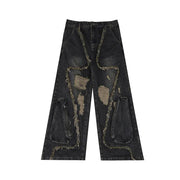 Distressed Retro Tasseled Heavy Niche Jeans