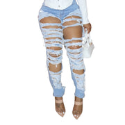 Washed Frayed Straight-Leg Jeans