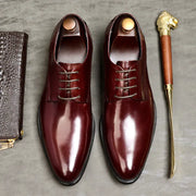 British Lace-Up Men's Business Leather Shoes, Cowhide
