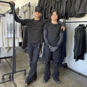 Washed Retro Distressed Black Bootcut Jeans