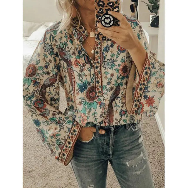Printed Beach Casual Shirt for Work Holidays