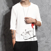 Men's Summer Printed Crew Neck 3/4 Sleeve T-Shirt