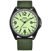Men's Quartz Watch with Nylon Strap and Calendar Feature