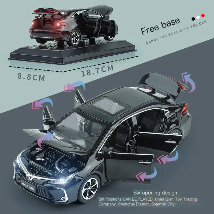 1:32 Corolla Car Model with Base - Alloy Toy Car