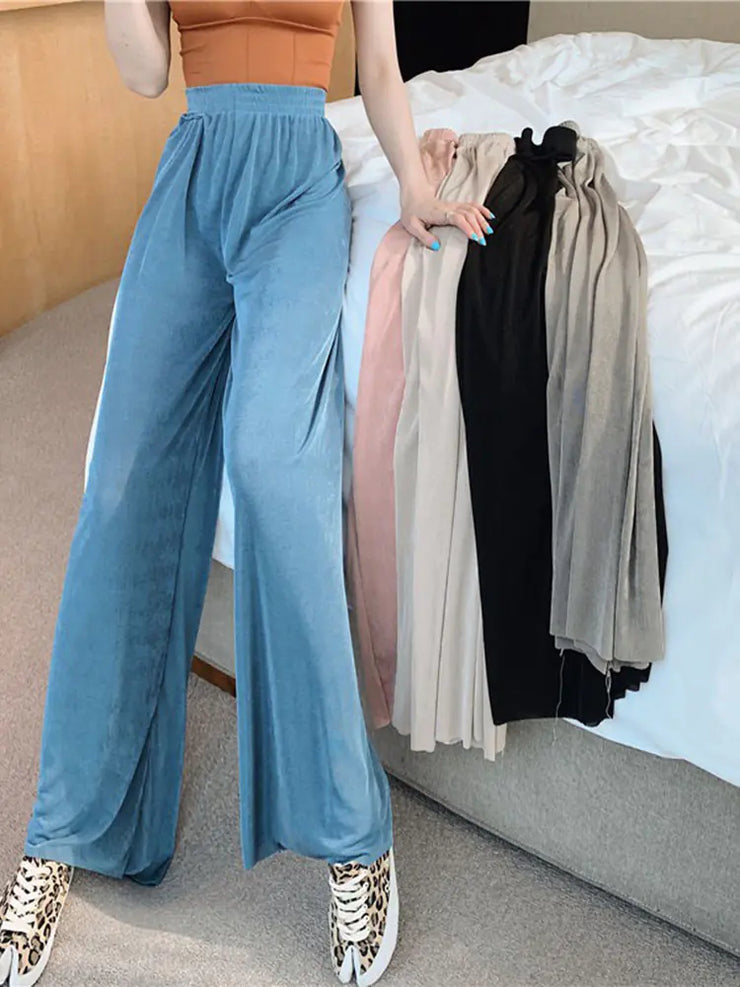 High-Waisted Casual Wide-Leg Pants for Women