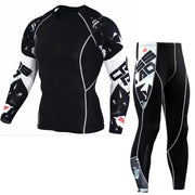 Men's Long Sleeve T-Shirt and Pants Fitness Set