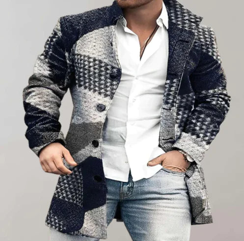 Coleen Elegant Tailored Mid-Length Coat with Stand Collar