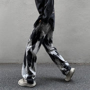 Men's High Street Tie-Dye Baggy Straight Denim Pants