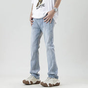Heavy Washed Yellow Jeans in American Style