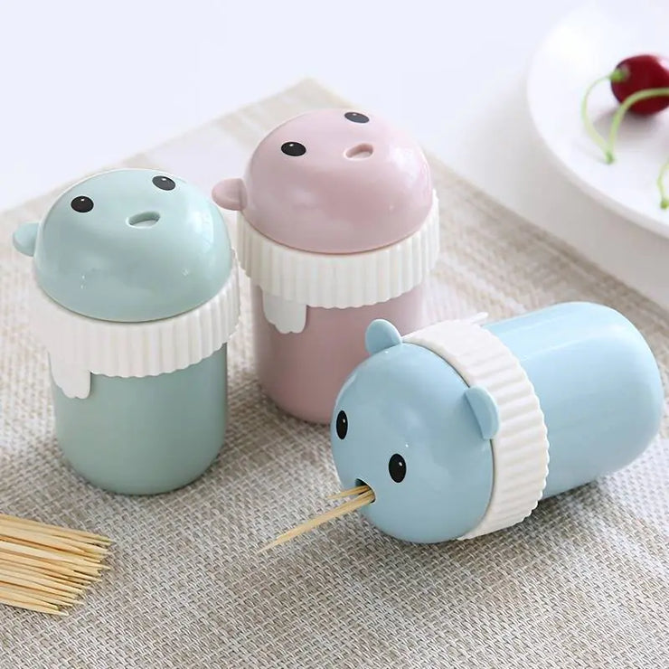 Cute Cartoon Portable Toothpick Holder Bottle