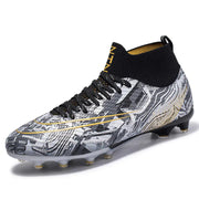 Men's High-Top Soccer Cleats for Turf Training