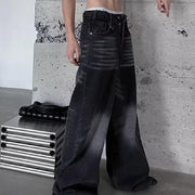 Men's Loose Wide-Leg Washed Jeans for Spring & Autumn