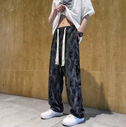 Men's Loose Fit Printed Hip-Hop Wide Leg Jeans