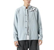 Men's Embroidered Loose Casual Chinese Tang Suit Cardigan