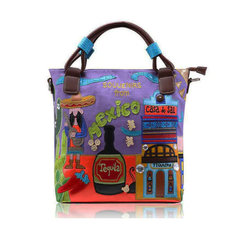 Embroidered Canvas Bag - Trendy Tote Bag