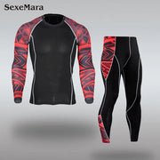 Men's Long Sleeve T-Shirt and Pants Fitness Set