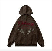 Vintage Embroidered Letter Hoodie