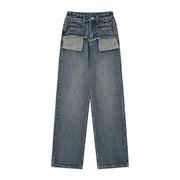 Retro Distressed Straight-Leg Jeans for Women
