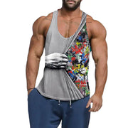 Men's Cotton Loose Breathable Gym Vest for Exercise
