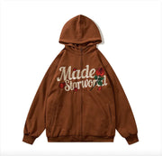 Vintage Embroidered Letter Hoodie