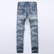 Men's Straight Leg Ripped Denim Jeans