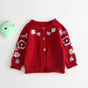 Embroidered Button Cardigan Sweater for Baby Girls