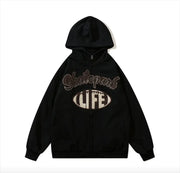 Vintage Embroidered Letter Hoodie