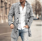 Coleen Elegant Tailored Mid-Length Coat with Stand Collar