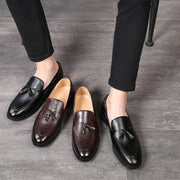 Men's Casual Leather Loafers with Tassels