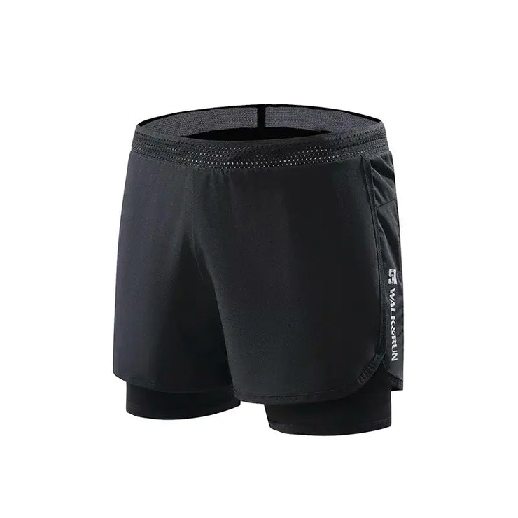 Fake Two-Piece Sports Shorts with Elastic Base