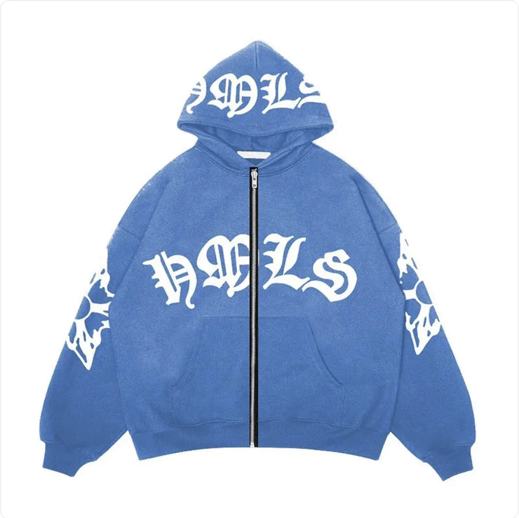 Gothic Letter Print Hoodie
