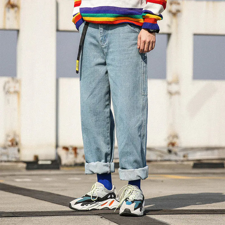 Loose Fit Unisex Hip Hop Pants - Trendy Wide Leg Jeans