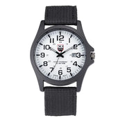 Canvas Strap Quartz Watch with Calendar Function